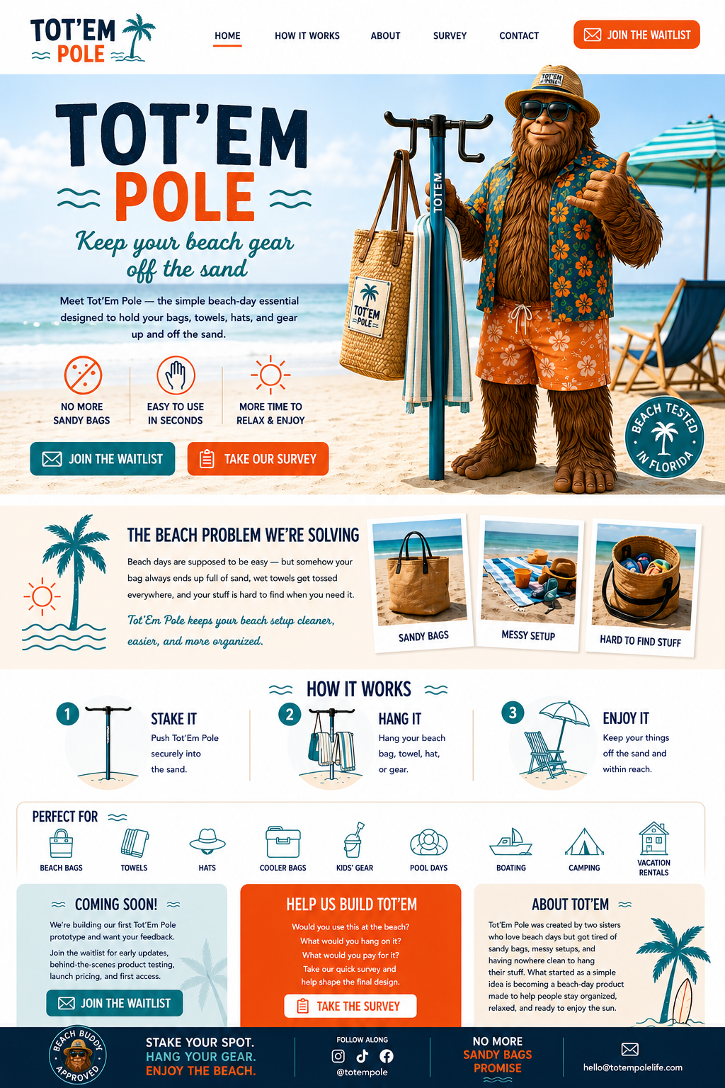 Tot’Em Pole website homepage